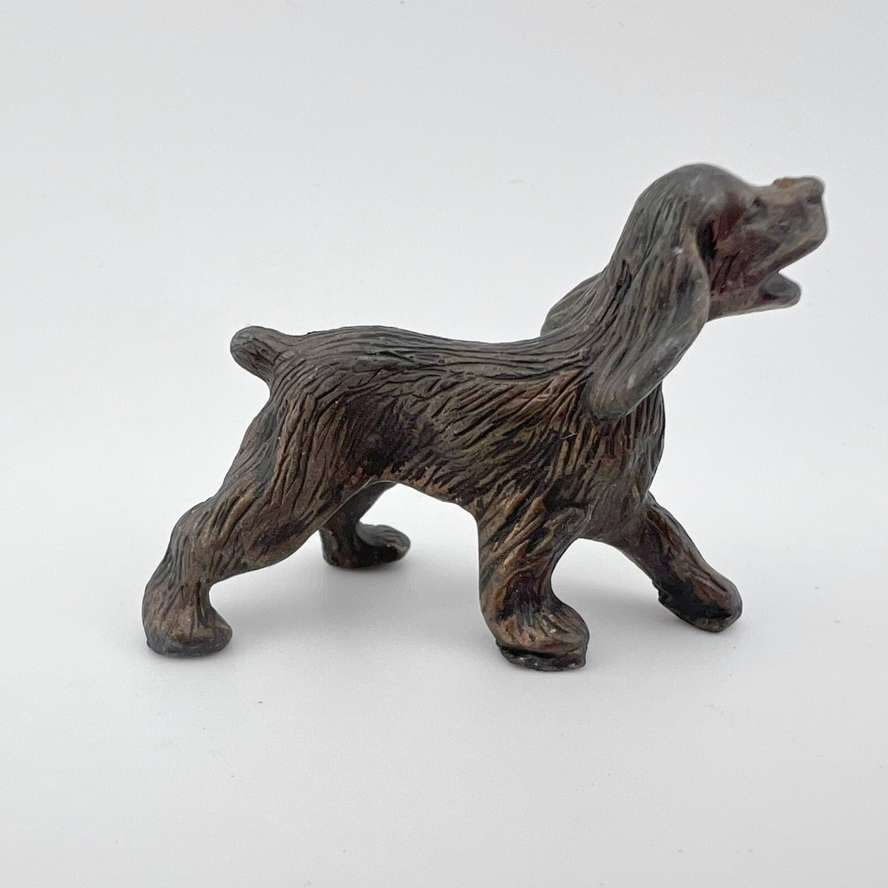 Vintage Bronze Tone Cocker Spaniel Dog Figurine Small Heavy Metal 2.3 oz - Picture 2 of 8